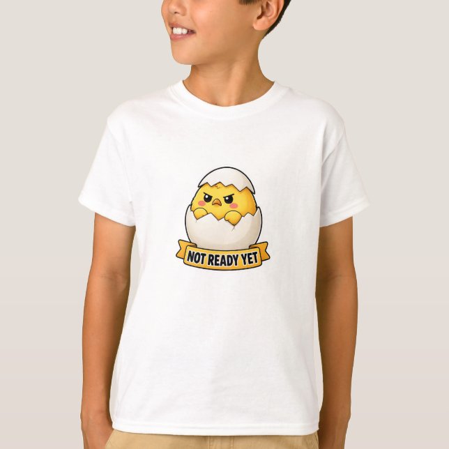 Inte redo än rolig chick meme t shirt (Framsida)