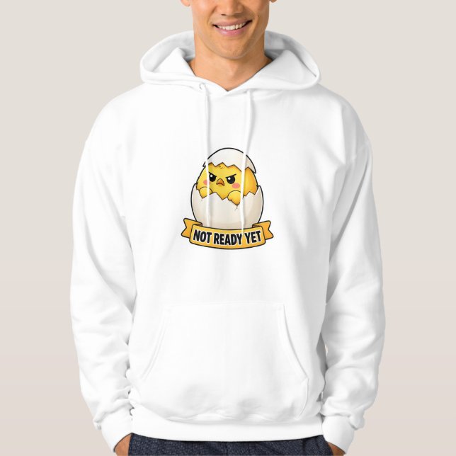 Inte redo än Rollig Chick Meme Hoodie (Framsida)