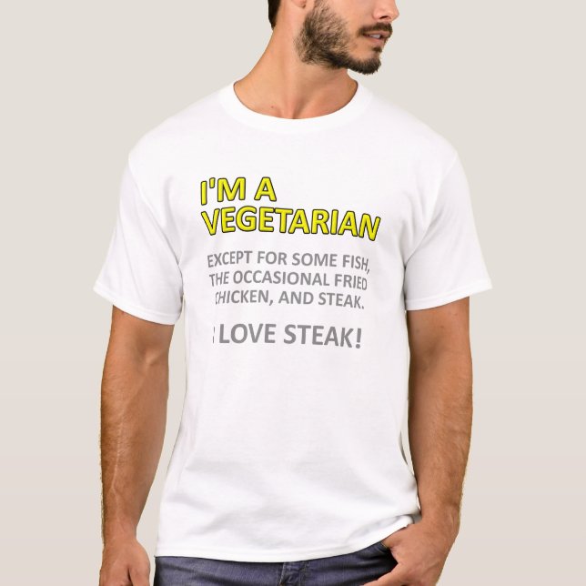 Inte Riktigt En Vegetarian Rollig T-Shirt (Framsida)