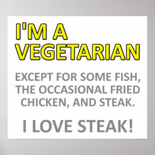 Inte riktigt vegetarian - rolig poster