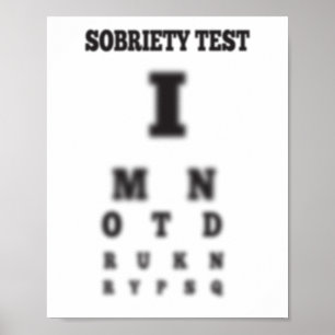 Inte rött, sobertest, Öga diagram Poster