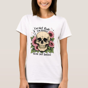 Inte rude, bara hest Shirt Funny Skull-Blommigt T