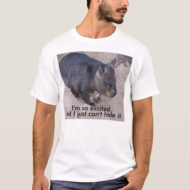 Inte-Så-Upphetsada Wombat Tee Shirt (Framsida)