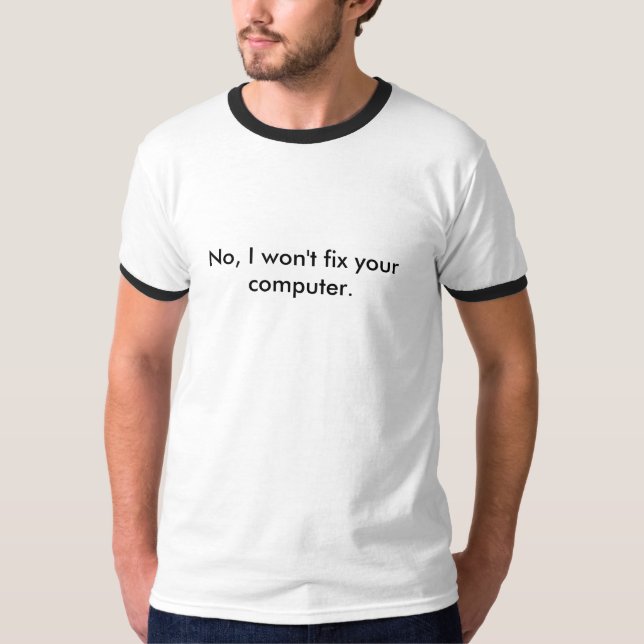 Inte ska jag inte knipan din dator tee (Framsida)