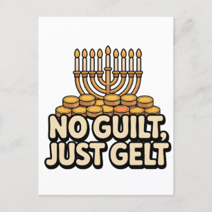 Inte Skuld Bara Pengar Rolig Hanukkah Judisk Jude Inbjudan Vykort