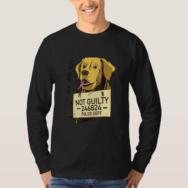 Inte skyldig hund fotograferad i fängelset   t shirt (Framsida)