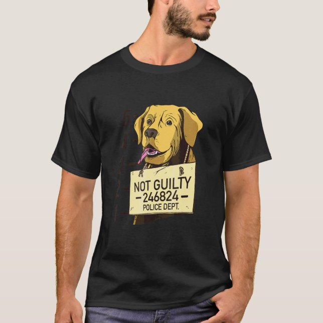Inte skyldig hund fotograferad i fängelset   t shirt (Framsida)
