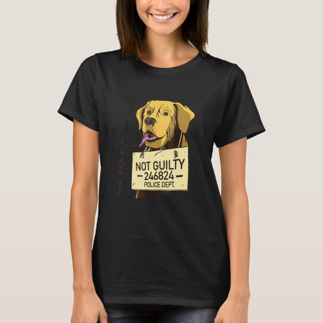 Inte Skyldig Hund Fotografi Fängelse   T Shirt (Framsida)