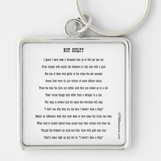 Inte skyldigt - Keychain Fyrkantig Silverfärgad Nyckelring