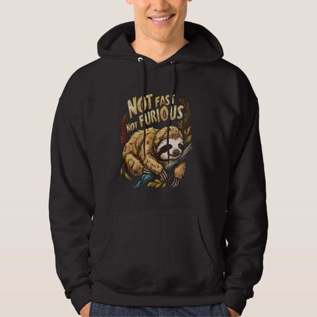 Inte snabb, icke-rinnande lutande lutande lutande  hoodie (Framsida)