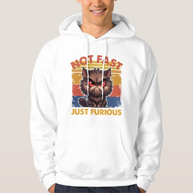 Inte snabb, precis ren katt hoodie (Framsida)