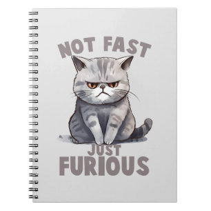 Inte snabb, precis ren, ren Grått Cat Humor Anteckningsbok