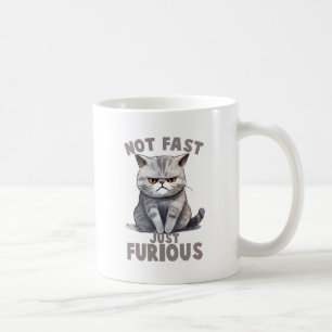 Inte snabb, precis ren, ren Grått Cat Humor Kaffemugg