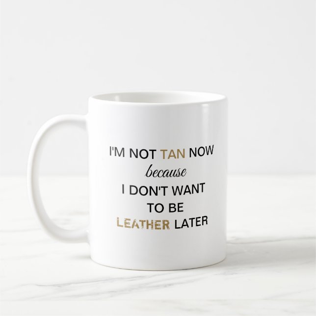 Inte solbrun nu Roligt Kaffemugg (Vänster)