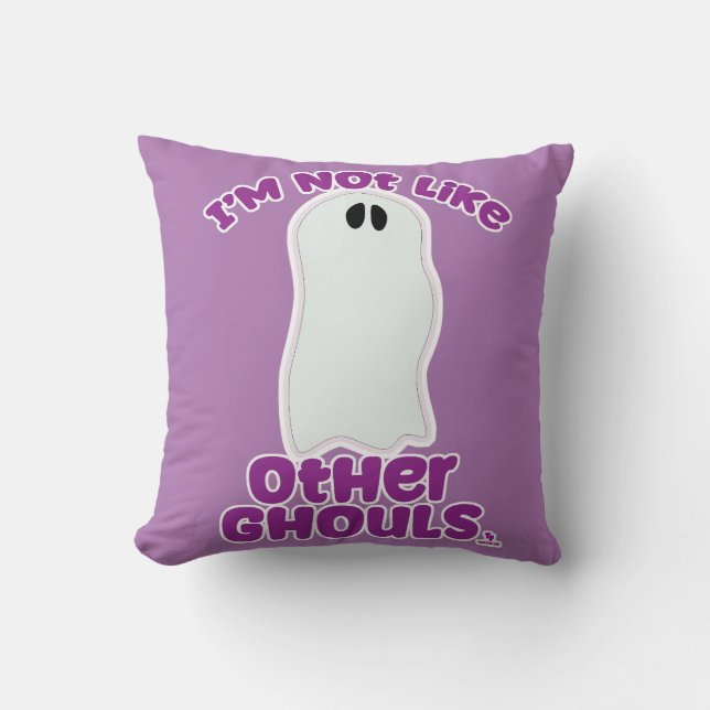 Inte som andra Ghouls Halloween Ghost Art Kudde (Framsida)
