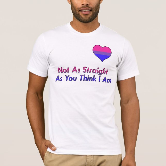 "Inte som rak" bisexuell person/den Biromantic T-shirt (Framsida)