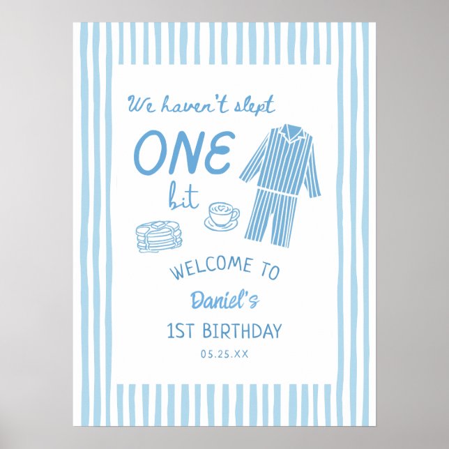 Inte Sovit En Bit Pyjamas 1-årsdag  Poster (Framsidan)