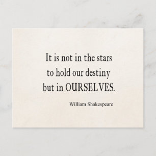 Inte Stars Destiny utan själva Shakespeare Quote Vykort