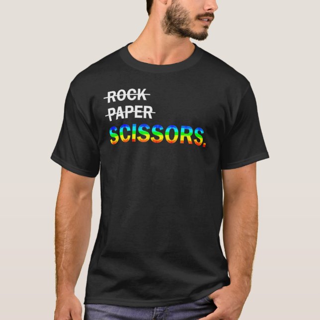 Inte Sten Papper Det är saxar Lgbt-Lesbiskar T Shirt (Framsida)