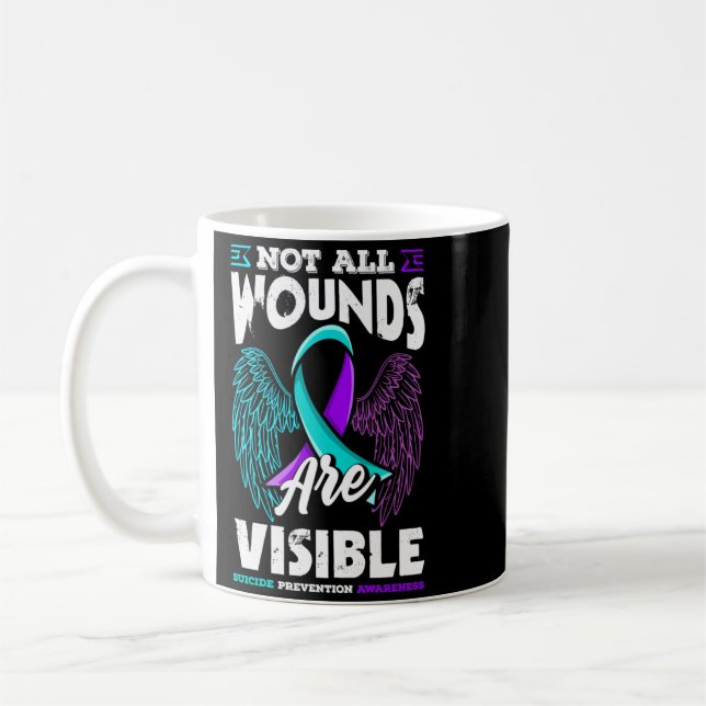 Inte synliga sår Förebyggande av självmord Kaffemugg (Vänster)