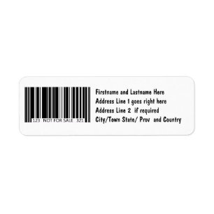 Inte till salu Barcode - Returadress Etikett
