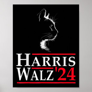 Inte tillbaka Kamala Harris Cat Dam 2024 Val Poster