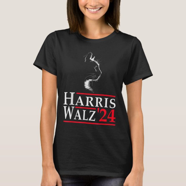 Inte tillbaka Kamala Harris Cat Dam 2024 Val T Shirt (Framsida)