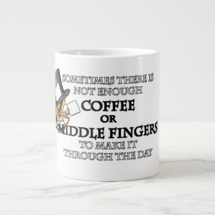 Inte tillräckligt med kaffe eller Mitten Finger-k Jumbo Mugg