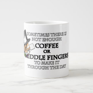 Inte tillräckligt med kaffe eller Mitten Finger-ka Jumbo Mugg