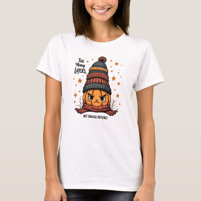 Inte tillräckligt med tålamod - en grumpy Pumpkin  T Shirt (Framsida)