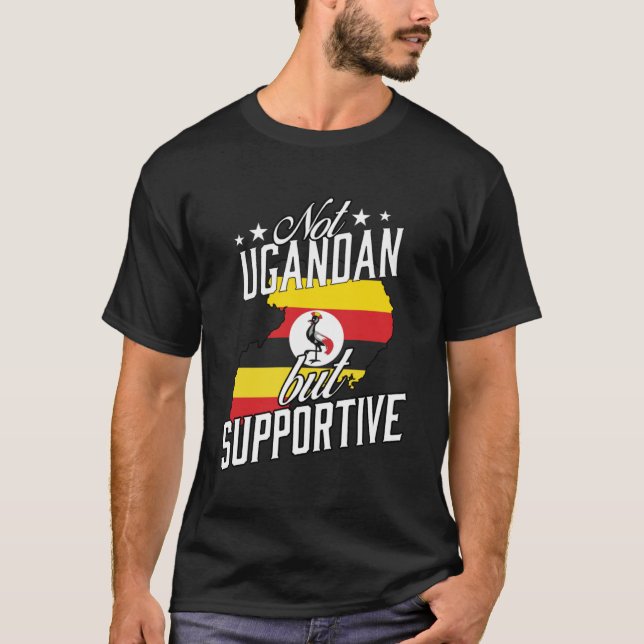 Inte ugandiska utan stödjande reseturist, ugandisk t shirt (Framsida)