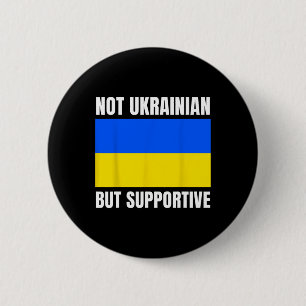 Inte ukrainsk men stödjande ukrainska flaggans stö knapp