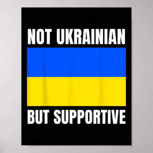 Inte ukrainsk men stödjande ukrainska flaggans stö poster