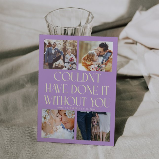 Inte utan dig Bröllop 4-Photo Wisteria Tack Kort (Skapare uppladdad)