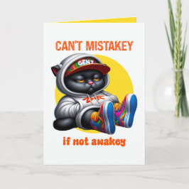 Inte Vaken Rolig Gen Z Svart Katt Kort