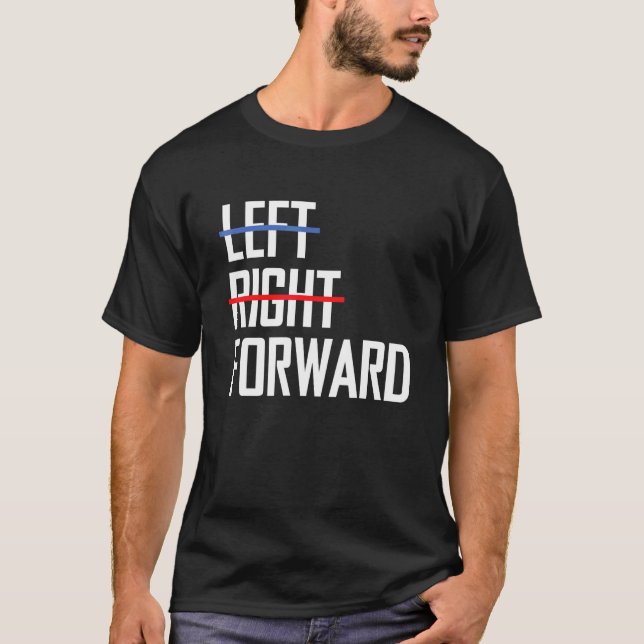 Inte vänster inte höger framåt Andrew Yang T Shirt (Framsida)