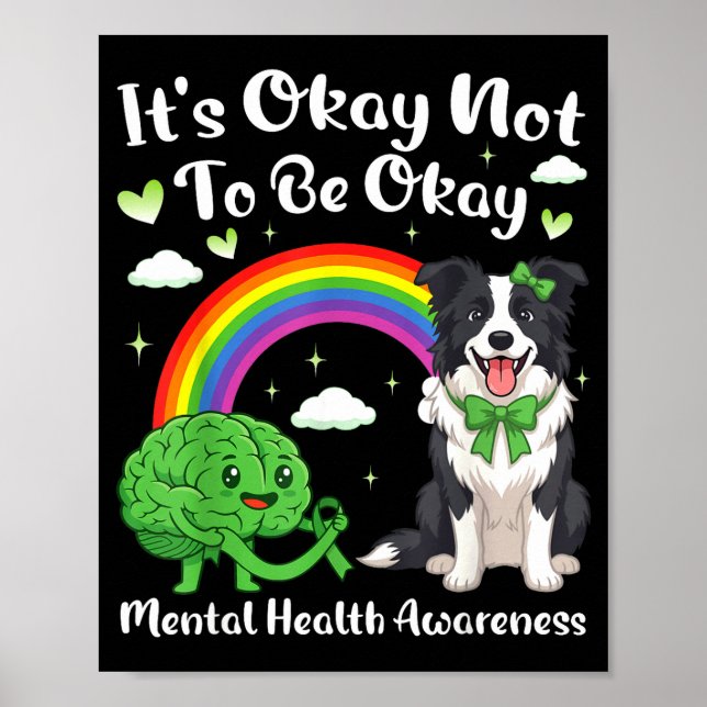 Inte vara mental hälsoupplysning border collie gör poster (Framsidan)