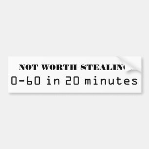 Inte värt stjäla! 0-60 i 20 noterar bildekal