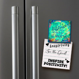 Inte vet än Blommigt Blue Inspirief Magnet