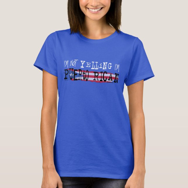 Inte Yelling Puerto Rican Flagga Drk T Shirt (Framsida)