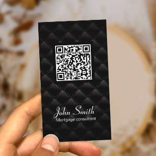 Inteckna agenten som elegant mörk QR kodifierar Visitkort