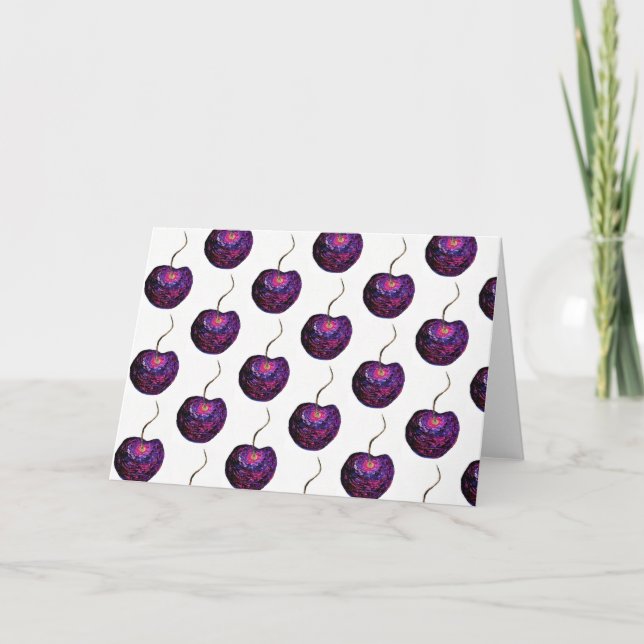 Inteckningskort för körsbär<Blank Inside> Tack Kort (Framsida)