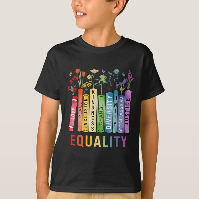 Integrering av jämställdhetens bokhyllans mångfald t shirt (Framsida)