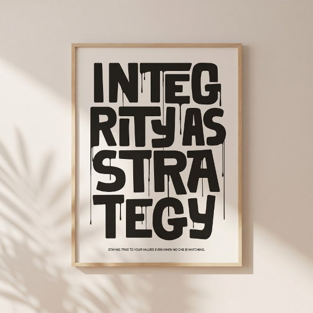 Integritet som strategi - Typografi Print | Väggko Poster (Quiet design. Strong message about integrity.)