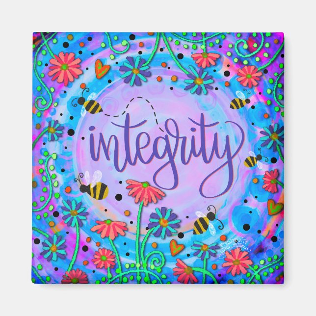 Integritet Söt Colorful Roligt Flowers Inspiritivi Magnet (Framsidan)