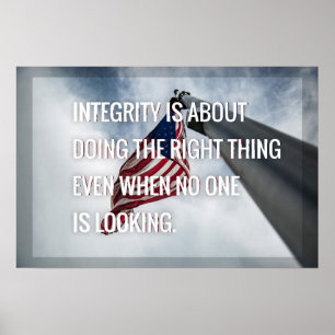 Integritet. USA flagga Poster