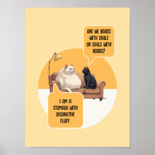 Intellektuell Humor Katt Filosofi Roligt Citat Poster