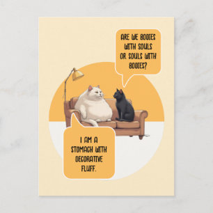 Intellektuell Humor Katt Filosofi Roligt Citat Vykort