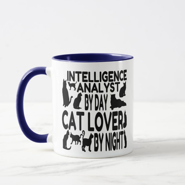 Intelligence Analyst Cat Lover Mugg (Vänster)