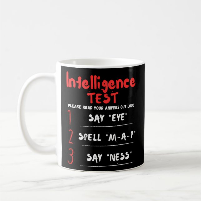 Intelligence Test Säg Öga M A P Ness Iq Test Kaffemugg (Vänster)